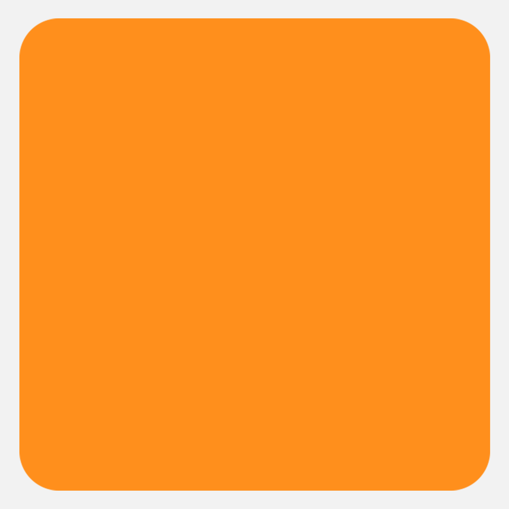 Neon Orange 2 x 2 Inch Roll of Square Labels - Bright Adhesive