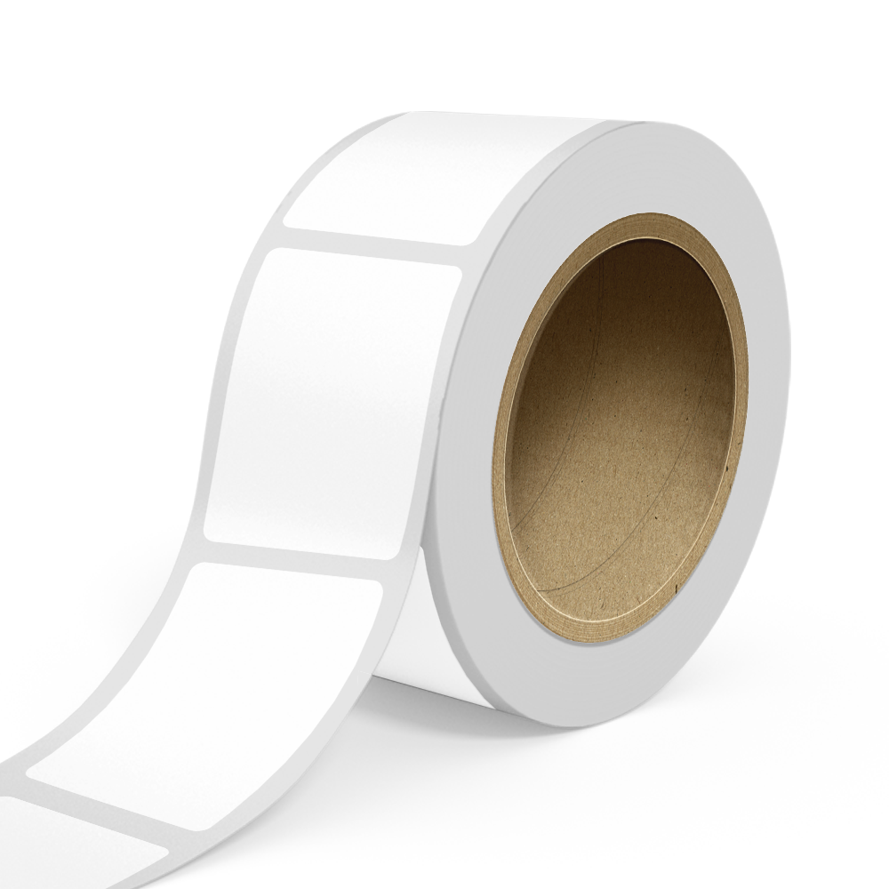 White 2 x 3 Inch Roll of Rectangle Labels - Tear Resistant with High Gloss Film Layer