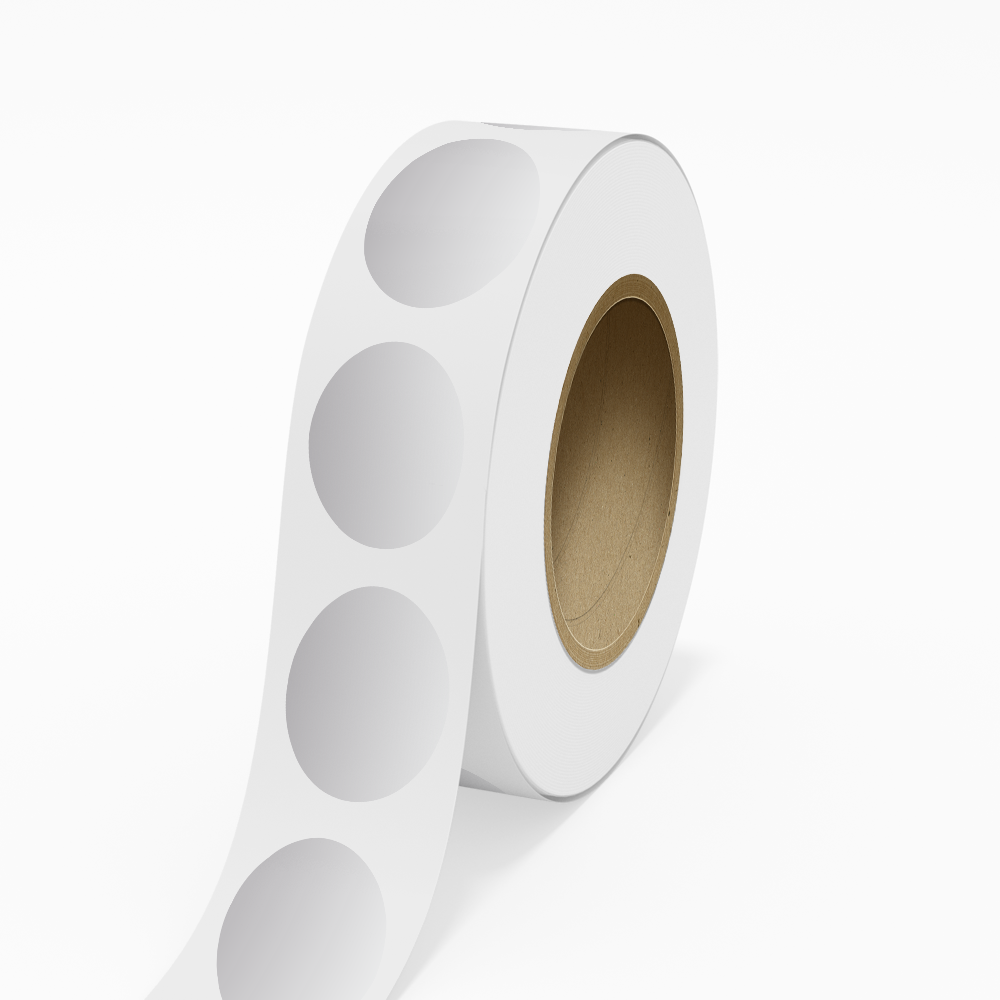 Silver Foil 2 x 3 Inch Roll of Oval Labels - Durable Metallic