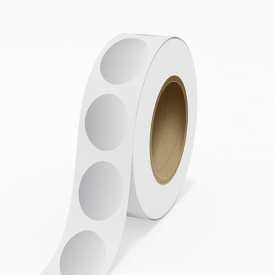 Silver Foil 2 x 3 Inch Roll of Oval Labels - Durable Metallic
