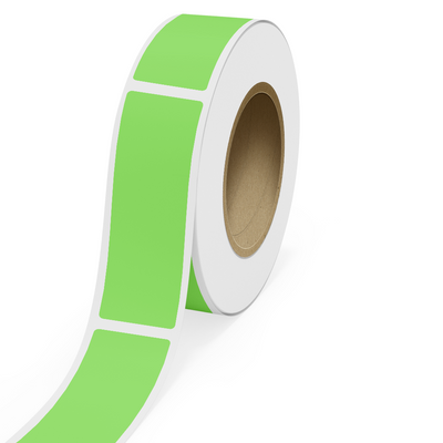 Neon Green 2 x 6 Inch Roll of Rectangle Labels - Bright Adhesive