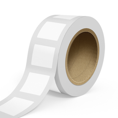 Clear 3 x 3 Inch Roll of Square Labels - Tear Resistant with High Gloss Film Layer
