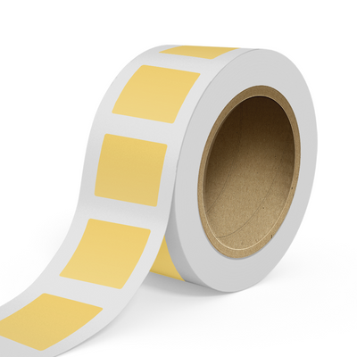 Gold Foil 3 x 3 Inch Roll of Square Labels - Durable with Metallic Finish