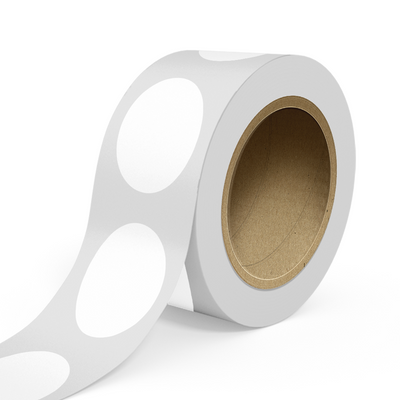 White 3 x 4 Inch Roll of Oval Labels - Tear Resistant with High Gloss Film Layer