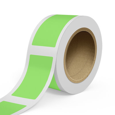 Neon Green 3 x 5 1/2 Inch Roll of Rectangle Labels - Bright Adhesive