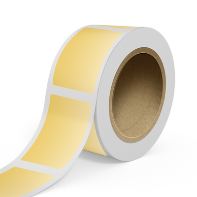Gold Foil 3 x 5 Inch Roll of Rectangle Labels - Durable with Metallic Finish