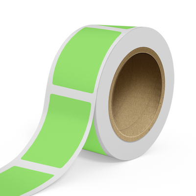 Neon Green 3 x 5 Inch Roll of Rectangle Labels - Bright Adhesive