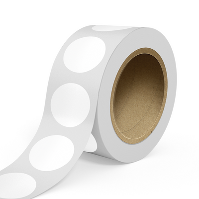 White Glossy 3 Inch Roll of Circular Round Labels