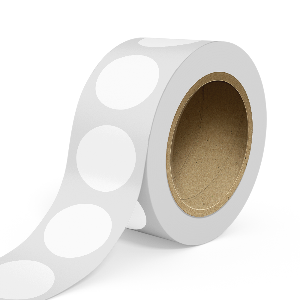 Clear 3 Inch Roll of Circular Round Outdoor Labels - Weather Resistant