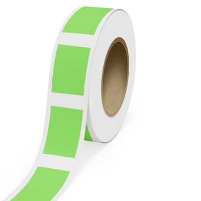 Neon Green 4 x 6 Inch Roll of Rectangle Labels - Bright Adhesive
