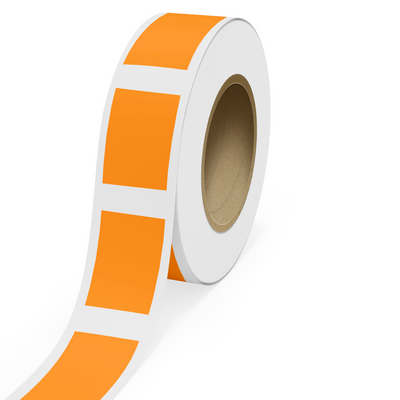 Neon Orange 4 x 6 Inch Roll of Rectangle Labels - Bright Adhesive