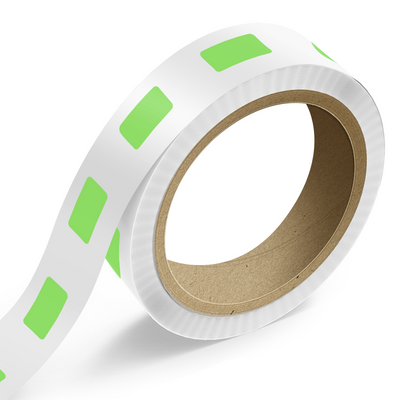 Neon Green 7/8 x 1 3/4 Inch Roll of Rectangle Labels - Bright Adhesive