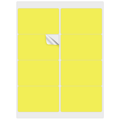 Neon Yellow 2 1/2 x 4 Inch Rectangle Address Labels (8 Labels per Sheet)