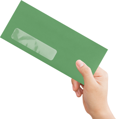 Holiday Green 32lb #10 Window Envelopes (4 1/8 x 9 1/2)