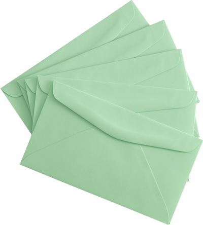 Pastel Green 24lb #6 3/4 Regular Envelopes (3 5/8 x 6 1/2)