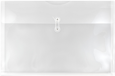 Clear 12 x 18 Booklet Plastic Envelopes with Button & String