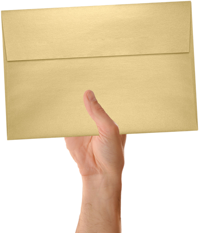 Light Gold Blonde Metallic 32lb A10 Invitation Envelopes (6 x 9 1/2) with Peel & Seal