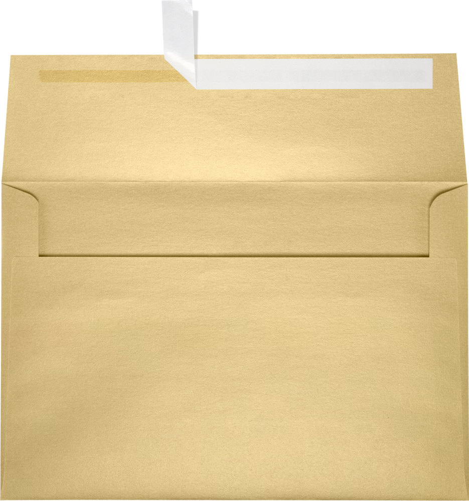 Light Gold Blonde Metallic 32lb A10 Invitation Envelopes (6 x 9 1/2) with Peel & Seal