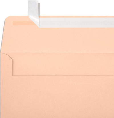 Blush Pink 32lb #10 Square Flap Envelopes (4 1/8 x 9 1/2) with Peel & Seal