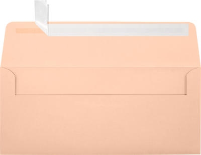 Blush Pink 32lb #10 Square Flap Envelopes (4 1/8 x 9 1/2) with Peel & Seal