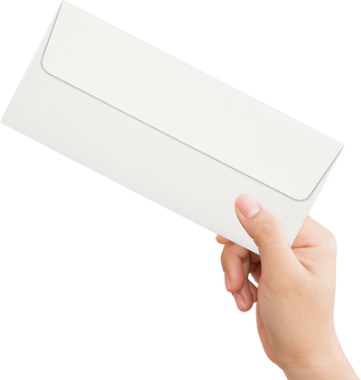Natural 100% Cotton 32lb #10 Square Flap Envelopes (4 1/8 x 9 1/2) with Peel & Seal