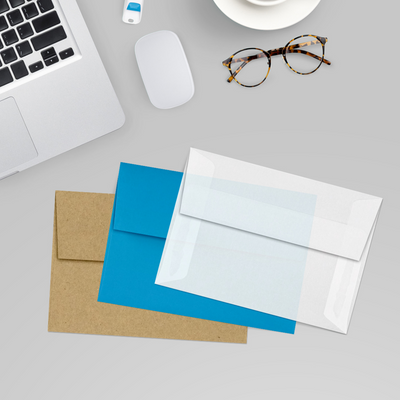 Clear Translucent 30lb A1 Invitation Envelopes (3 5/8 x 5 1/8) with Peel & Seal