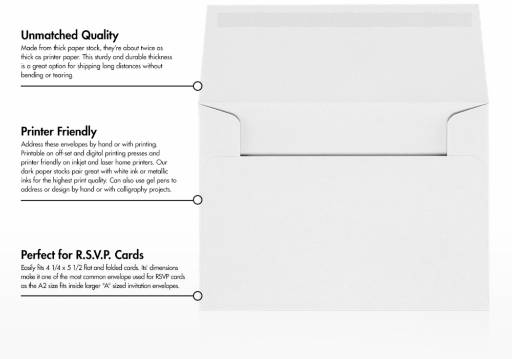Solar White Linen 28lb Neenah A2 Invitation Premium Envelopes (4 3/8 x 5 3/4)