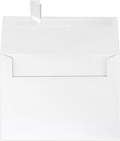 Crystal White Metallic 32lb A4 Invitation Envelopes (4 1/4 x 6 1/4) with Peel & Seal