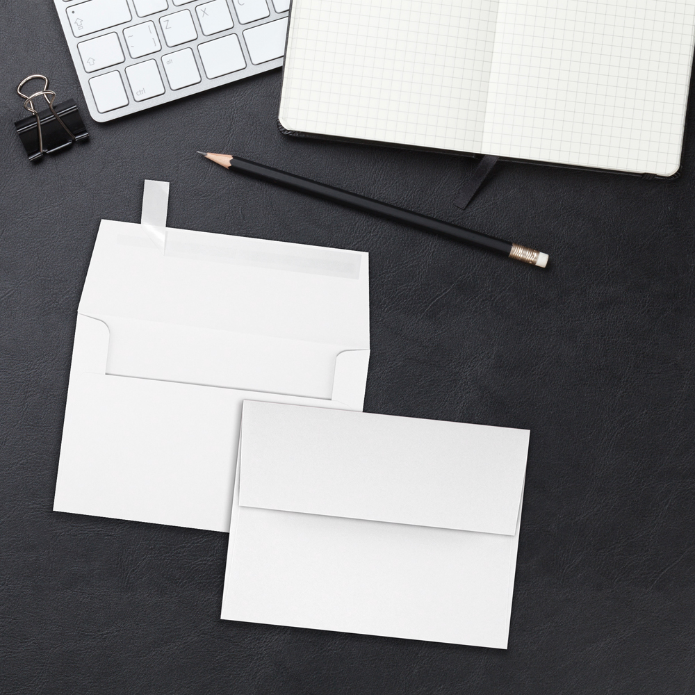 Premium White 32lb A4 Invitation Envelopes (4 1/4 x 6 1/4) with Peel & Seal