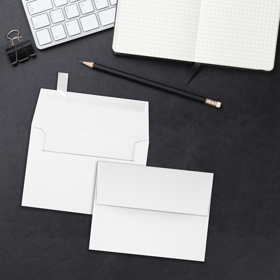 Premium White 32lb A4 Invitation Envelopes (4 1/4 x 6 1/4) with Peel & Seal