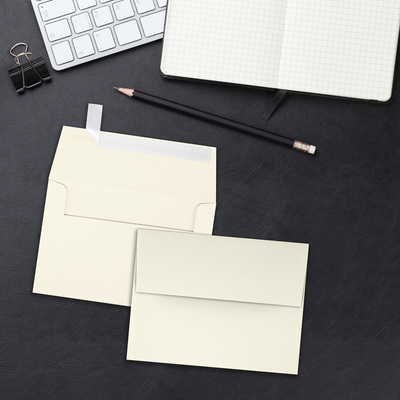 Natural Recycled 32lb A4 Invitation Envelopes (4 1/4 x 6 1/4) with Peel & Seal