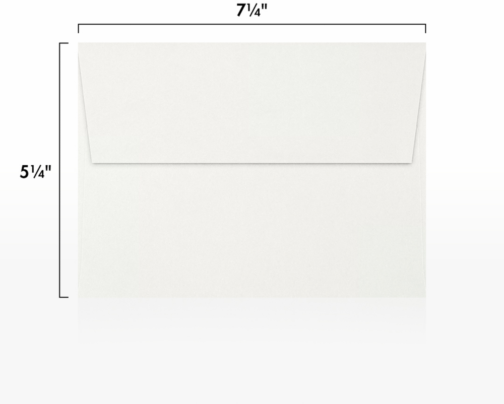 White 24lb A7 Invitation Envelopes (5 1/4 x 7 1/4) with Peel & Seal