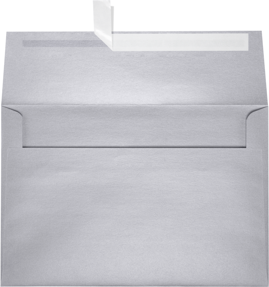 Silver Metallic 32lb A8 Invitation Envelopes (5 1/2 x 8 1/8) with Peel & Seal