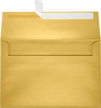 Gold Metallic 32lb A8 Invitation Envelopes (5 1/2 x 8 1/8) with Peel & Seal