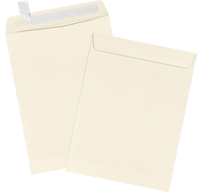 Natural Linen 32lb 9 x 12 Open End Envelopes with Peel & Seal