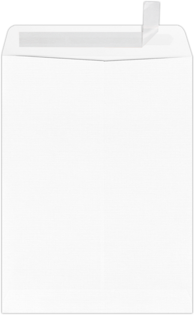 White Linen 32lb 9 x 12 Open End Envelopes with Peel & Seal