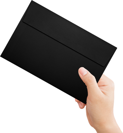 Black Linen 32lb A9 Invitation Envelopes (5 3/4 x 8 3/4) with Peel & Seal