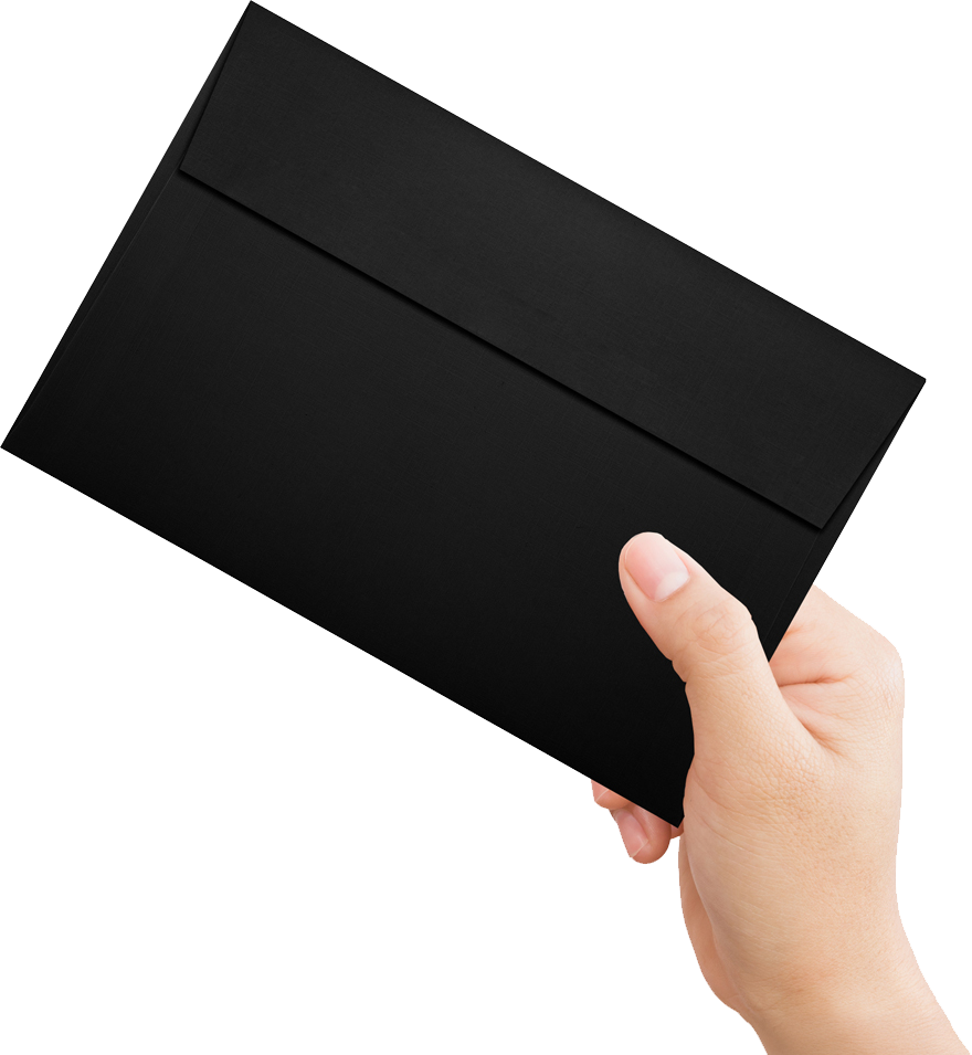 Black Linen 32lb A9 Invitation Envelopes (5 3/4 x 8 3/4) with Peel & Seal