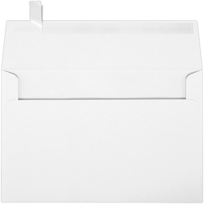 White Recycled 32lb A9 Invitation Envelopes (5 3/4 x 8 3/4) with Peel & Seal