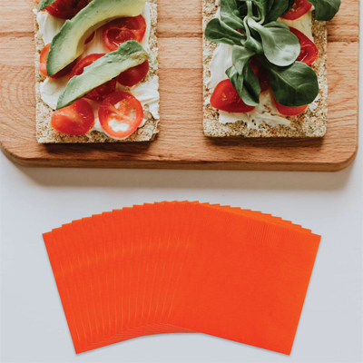 Orange 5 x 5 3-Ply Beverage Napkins
