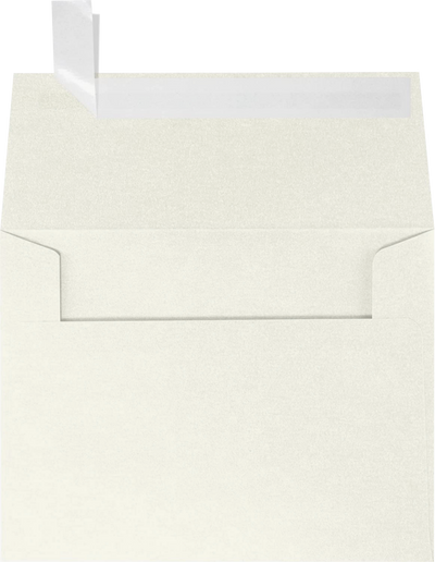White Quartz Metallic 32lb A2 Invitation Envelopes (4 3/8 x 5 3/4) with Peel & Seal