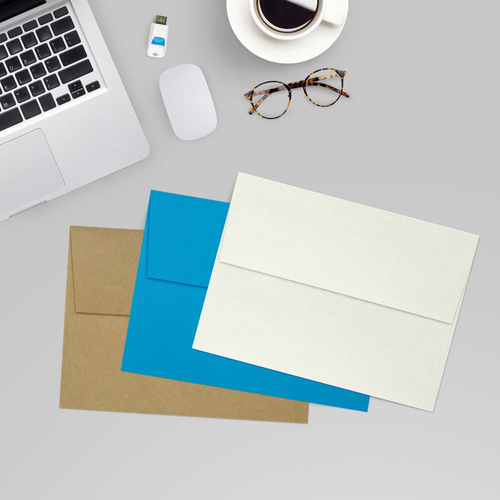 White Quartz Metallic 32lb A7 Invitation Envelopes (5 1/4 x 7 1/4) with Peel & Seal
