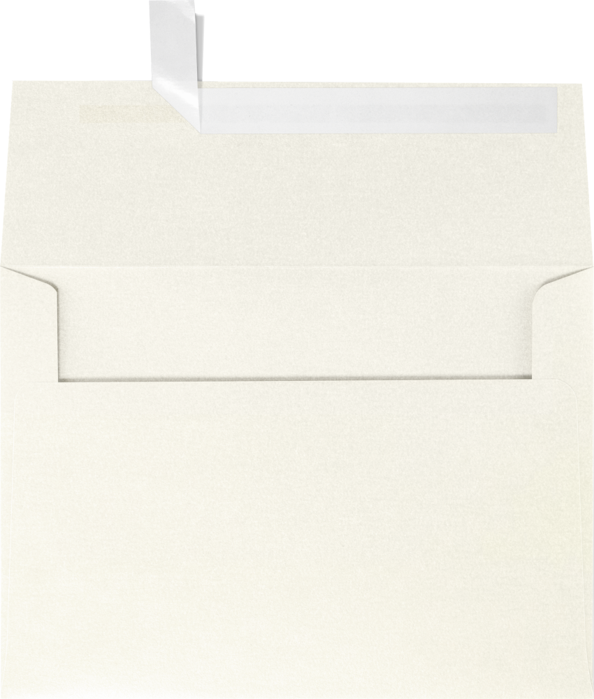 White Quartz Metallic 32lb A7 Invitation Envelopes (5 1/4 x 7 1/4) with Peel & Seal