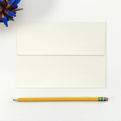 White Quartz Metallic 32lb A7 Invitation Envelopes (5 1/4 x 7 1/4) with Peel & Seal