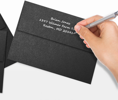 Anthracite Black Metallic 32lb A7 Invitation Envelopes (5 1/4 x 7 1/4) with Peel & Seal