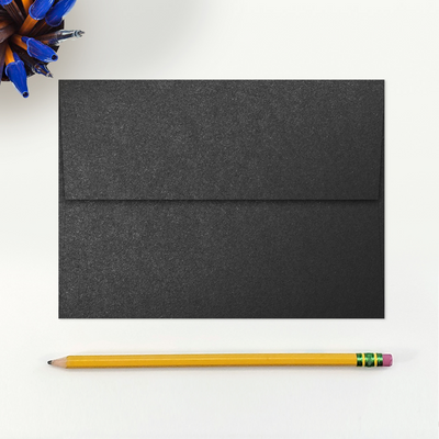 Anthracite Black Metallic 32lb A7 Invitation Envelopes (5 1/4 x 7 1/4) with Peel & Seal