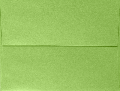 Lime Green Metallic 32lb A7 Invitation Envelopes (5 1/4 x 7 1/4) with Peel & Seal