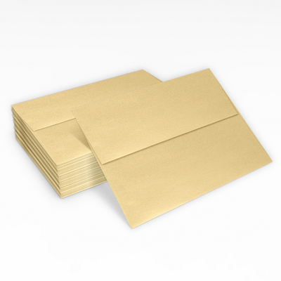 Light Gold Blonde Metallic 32lb A7 Invitation Envelopes (5 1/4 x 7 1/4) with Peel & Seal