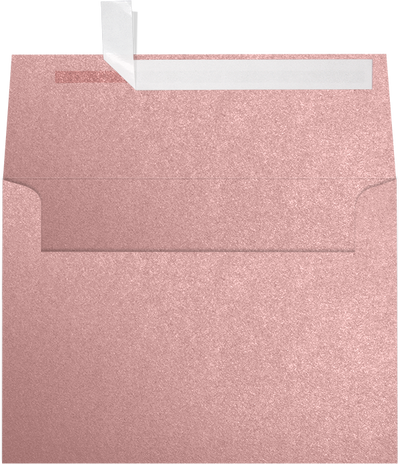 Misty Rose Pink Metallic 84lb A7 Invitation Envelopes (5 1/4 x 7 1/4) with Peel & Seal