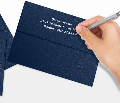 Lapis Navy Blue Metallic 32lb A7 Invitation Envelopes (5 1/4 x 7 1/4) with Peel & Seal